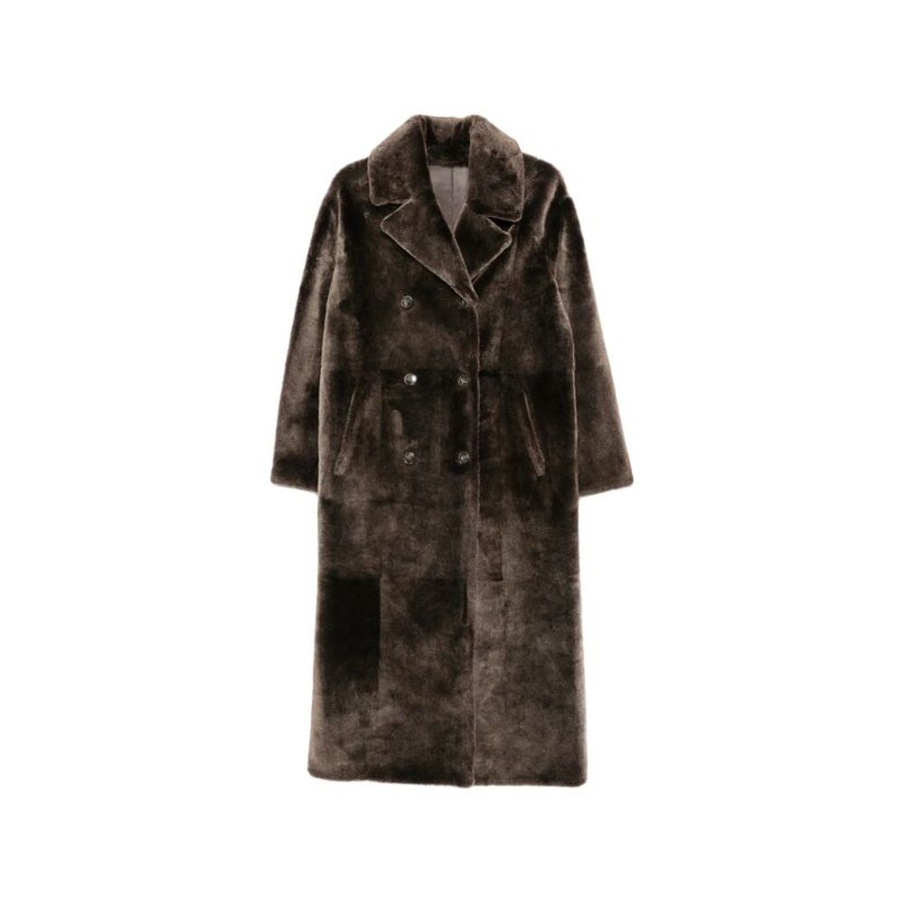 Yves Salomon Brown Coats - Double Breasted & Peacoats Women